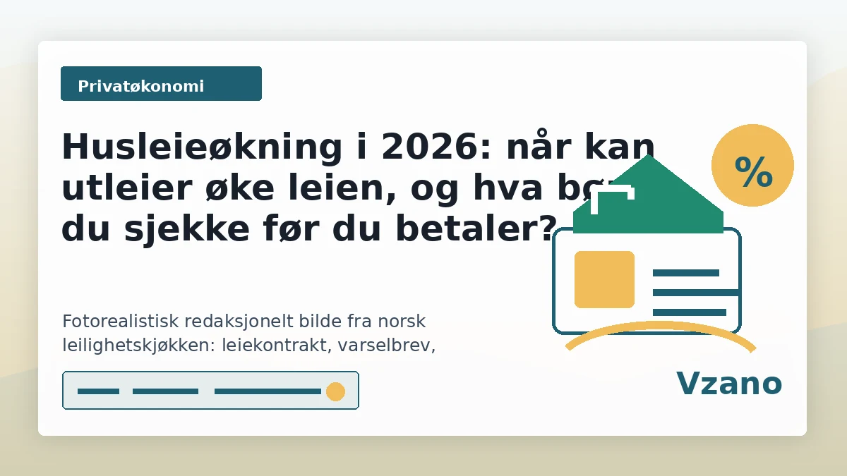 Leiekontrakt, varsel om husleieøkning, kalkulator og KPI-kontroll på kjøkkenbordet